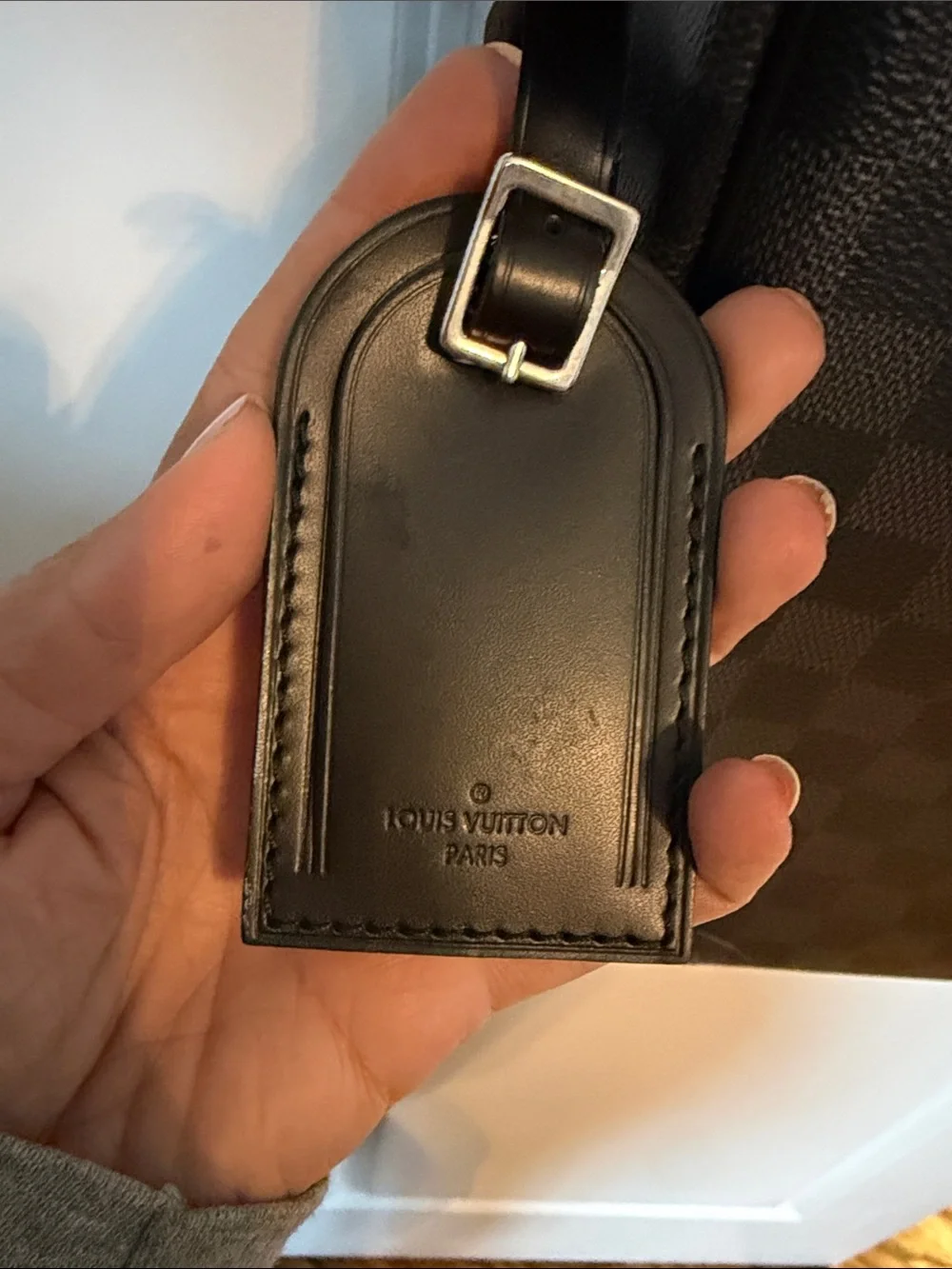 Louis Vuitton Graphite Checker Briefcase with Black Trim